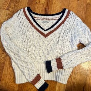 V Neck Cropped Sweater